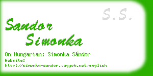 sandor simonka business card