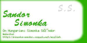 sandor simonka business card